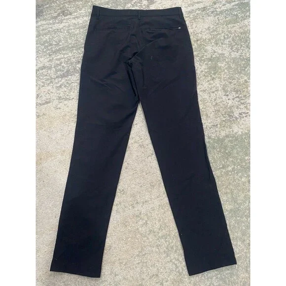 BANANA REPUBLIC Tech Pants Men 30x34 Black Performance Athleisure Lightweight - Picture 2 of 9